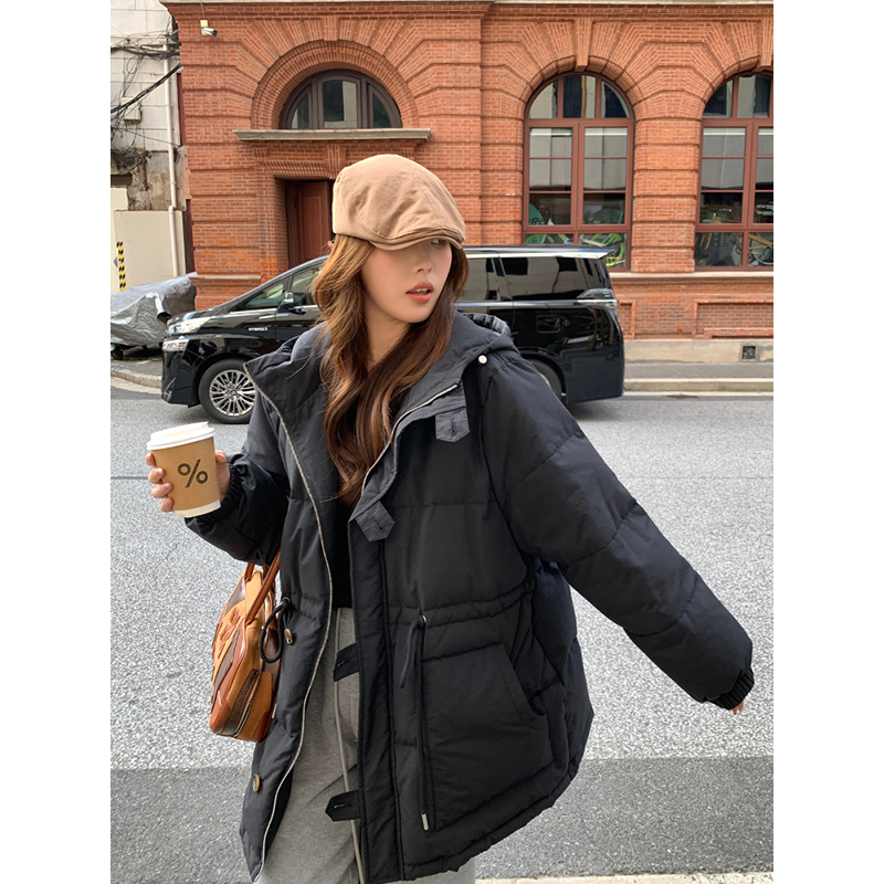 NAZ那子大码秋冬新款抽绳收腰显瘦保暖胖妹妹白鸭绒女羽绒服外套