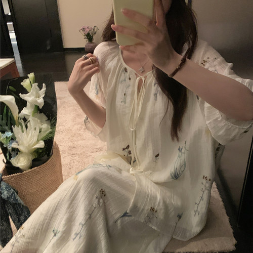 NAZ那子大码夏季天丝莱赛尔花卉绣洋气上衣胖mm刺绣显瘦长裙套装