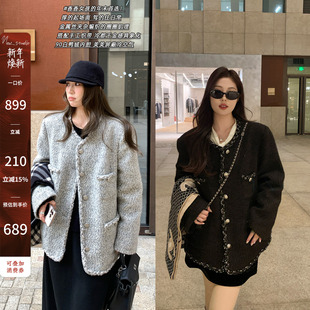 50毛 金属丝粗花呢羽绒小香 689 90白鸭绒重奢外套13