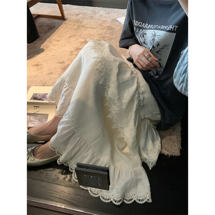 春季 NAZ那子大码 重工蕾丝甜心蛋糕裙胖mm高级感气质绣花半身裙女