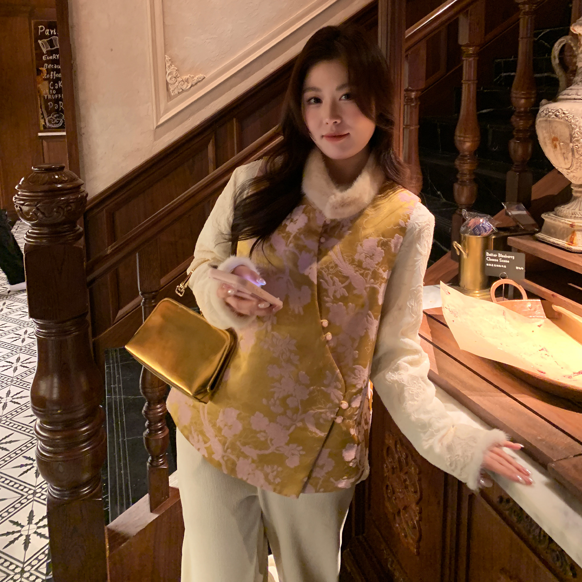 NAZ那子大码冬季新中式提花胖mm国风复古女立领新年精致马甲外套,女装/女士精品,马夹,淘宝优惠券,粉丝福利购,淘宝优惠卷