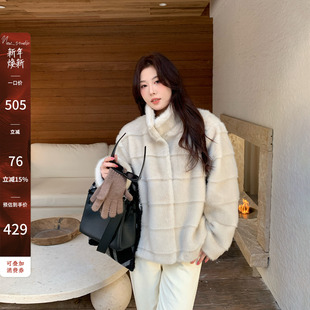 环保丹麦貂横层纹皮草 429 人造皮草贵气显瘦外套29