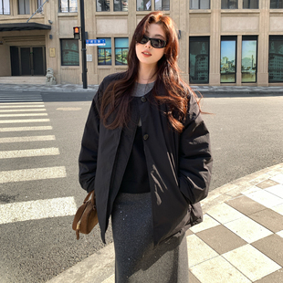 夹克 90鹅绒双门襟阔版 巴恩风圆领夹克鹅绒服17 00PM