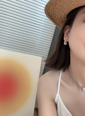 法式优雅通勤复古925银耳针耳环两戴珍珠渐变大小链条耳钉s49029