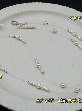 施家珍珠项链女轻奢小众串珠锁骨链气质高级感颈链925银s59131