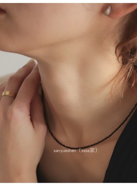 黑色水晶黑色水晶串串项链