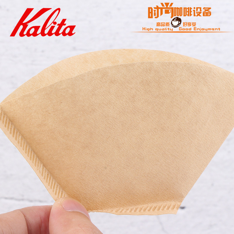 日本进口卡利塔KALITA 三孔扇形原木手冲咖啡滤纸美式咖啡机滤纸