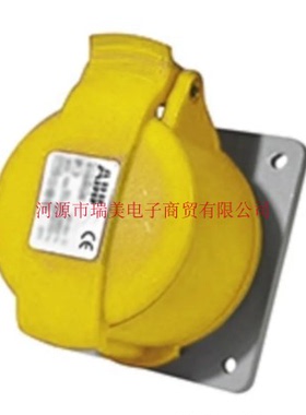 ABB连接器Easy&Safe面板安装黄色2P+E工业电源32A插座232RU4