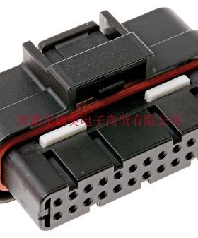 TE汽车连接器2行26路SUPERSEAL电缆安装黑色公外壳1473712-1