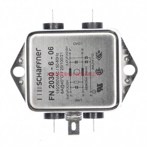 SCHAFFNER夏费纳6A250V8mH电力线滤波器模块底座安装FN2030-6-06