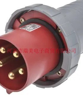 ABB工业连接器415V125A红色插头3P+N+E公插头IP67防护4125P6W