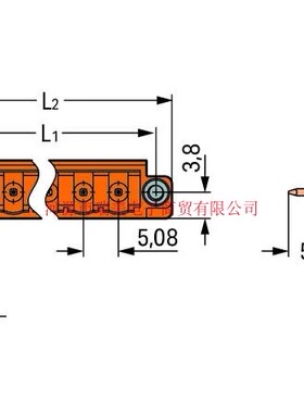WAGO万可THT针型插座5.08MM间距16极橙色231-346/108-000