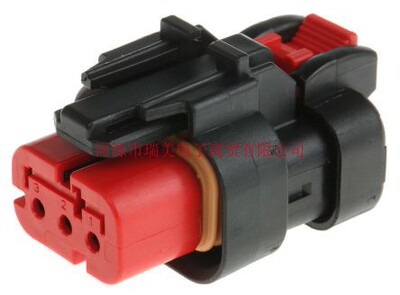 TE泰科AMPSEAL 16汽车连接器3路电缆安装红色母外壳776523-1