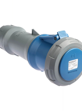 MENNEKES曼奈柯斯63A工业连接器2P+E230VIP67蓝色电缆插座3403
