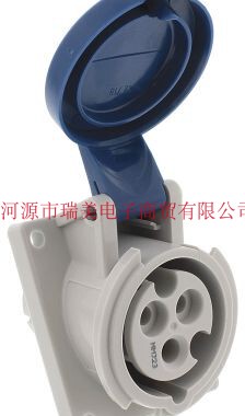 Mennekes蓝色3P工业电源IP44面板安装16A额定电流230V插座1463