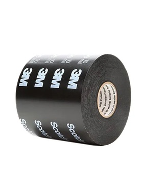 3M聚氯乙烯Scotchrap高粘性胶带152.4mm黑色50-UNPRINTED-6X100FT