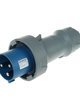 MENNEKES曼奈柯斯63A工业连接器2P+E230VIP67蓝色电缆插头3303RS