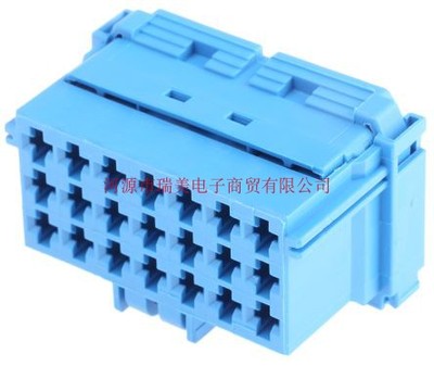 TE泰科电子AMP MCP 2.8汽车连接器3行21路蓝色母外壳6-968975-1