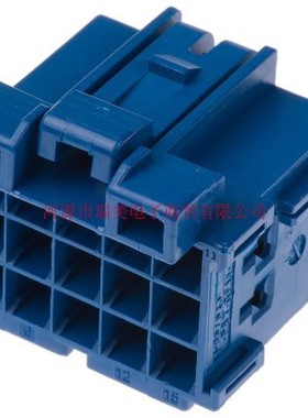 TE泰科电子Power Timer电缆安装连接器3行15路蓝色母1-967623-4
