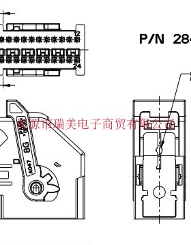TE泰科电子2排24路2.54MM间距MQS汽车连接器284223-4