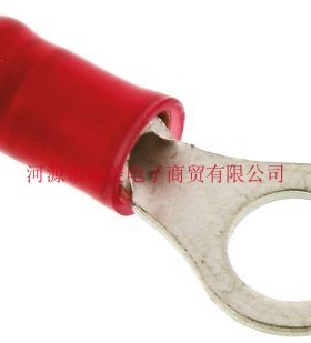 TE泰科PIDG连接器M5红色5MM内环直径螺栓绝缘镀锡环形端子130008