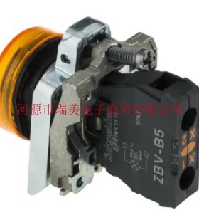 Schneider施耐德Harmony XB4指示灯22MM切面直径橙色LED灯XB4BVB5