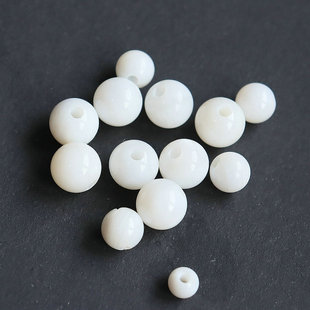 2MM大孔圆珠散珠 天然淡水贝6-8-10mm编织隔珠 手工diy饰品配件