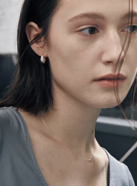 韩国代购ins小众人气verte925银简约日常素圈耳环 小红书博主推荐