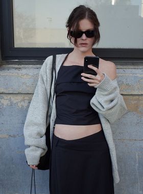 韩国代购FOETO条纹西装系带马甲背心秋冬叠穿吊带小红书博主推荐