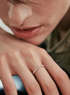 韩国代购ins小众品牌verte竹节素圈戒指925银小红书博主angkm推荐