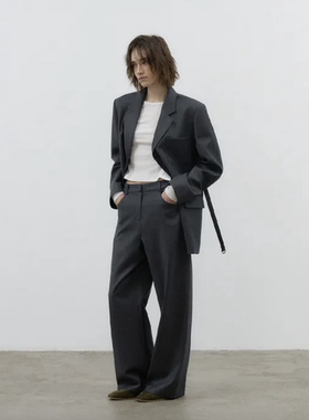 韩国代购FOETO小红书ins博主推荐秋冬日常通勤百搭羊毛休闲西装裤