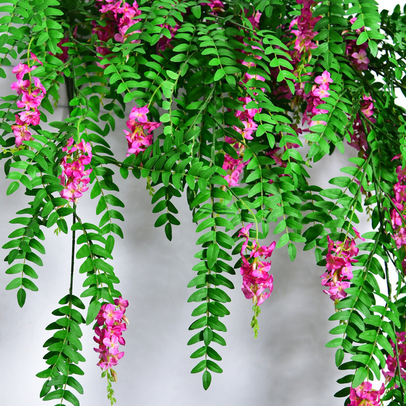 仿真紫藤假花藤条装饰花塑料藤蔓室内吊花吊兰挂墙壁吊顶垂吊摆设