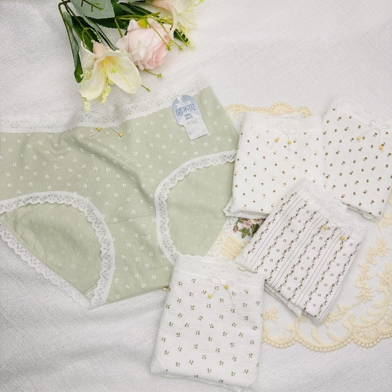 特价清版！优织物新品提花软糯小清新桑蚕丝抗菌中腰包臀女士内裤