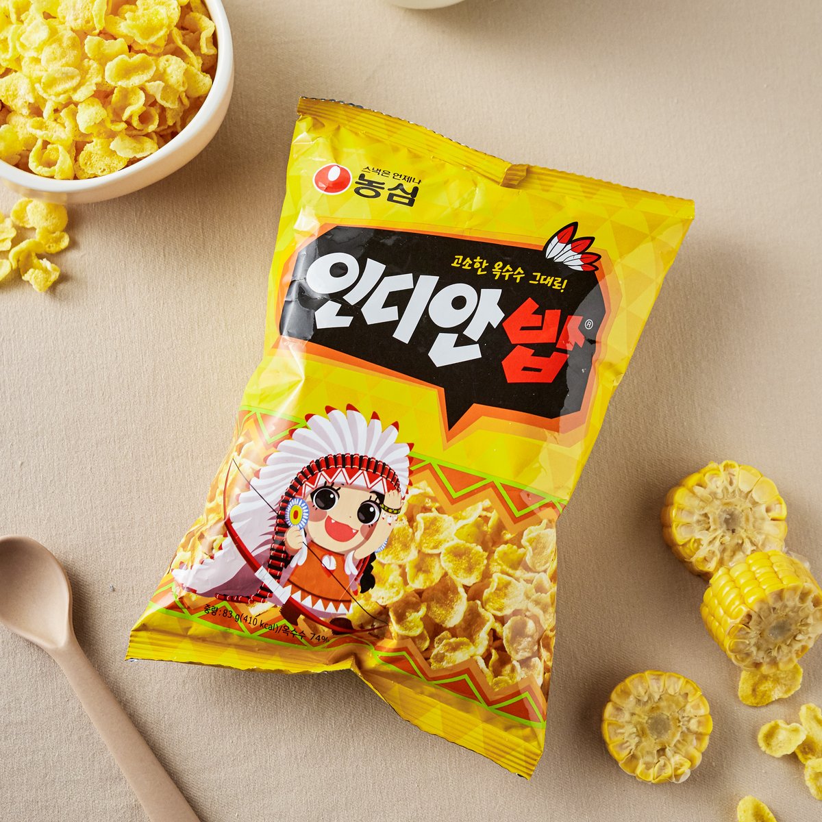 韩国直邮农心印第安玉米脆片83g麦片玉米味薯片零食