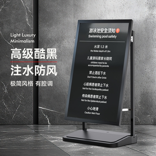 游泳池水深标识禁止追逐打闹危险警示牌游泳馆小心地滑温馨提示牌