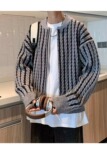 YX5693-P60新款毛衣潮流宽松短款针织开衫外套休闲拉链毛线衣，男装针织衫/毛衣，星座1608
