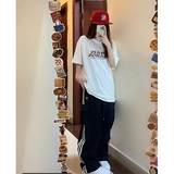 B2237-P48美式复古侧边条纹工装裤子新款直筒学院风休闲裤，男装休闲裤，星座1608