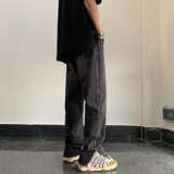 V1950-P48水洗高街修身小脚牛仔裤百搭拉链直筒裤，男装牛仔裤，星座1608