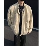 JX3558-P95春季新款复古重磅水洗哈灵顿外套立领设计感休闲夹克，男装夹克，星座1608