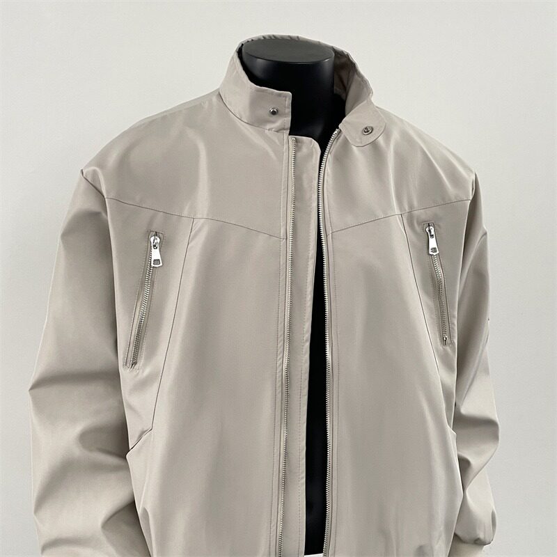 HY205-P68春季新款立领工装飞行夹克美式复古宽松拉链棒球服外套,男装夹克,星座1608