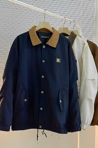 SSQ647-P65 翻领撞色潮牌夹克复古休闲宽松情侣款外套图片