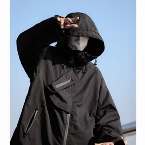 V1801-P70 新款多拉链山系机能冲锋衣夹克外套百搭暗黑系上衣图片