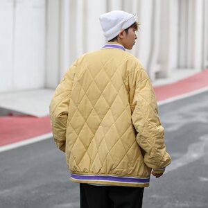 V1446-P75 美式菱形格服冬季加厚潮流痞帅外套情侣款衣棒球服图片