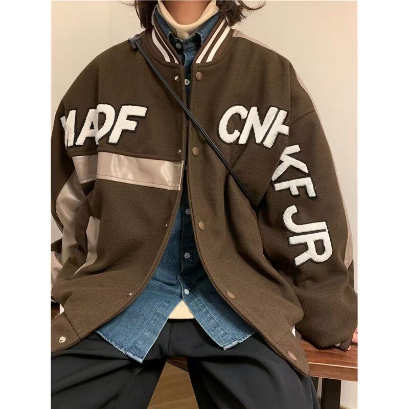 V1449-P63情侣装pu皮棒球服外套男士潮牌秋冬季新款美式高街夹克,男装夹克,星座1608