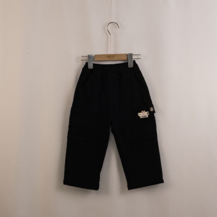 杰米熊品牌童装90-130秋中性百搭加棉布弹力工装运动休闲针织长裤
