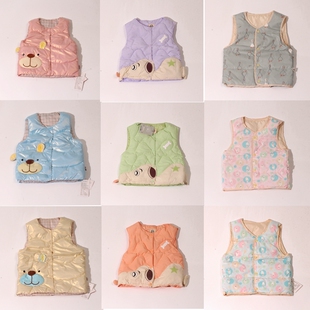 婴幼儿品牌童装90-140男女童冬季轻薄夹丝绵保暖可爱羽绒马甲内胆