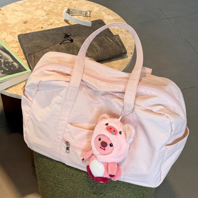 小众粉色大容量托特包便携式旅行包手提运动包健身包短途出行李包