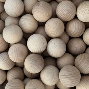 实木圆球大木球楼梯扶手半圆家具配件车木天然木质摆件实心球DIY