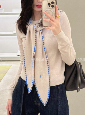 MO 顶配版/ 26C早春 绝美设计感字母刺绣 系袋披肩显瘦针织上衣女