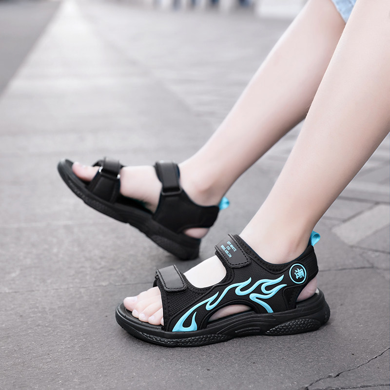 爆款儿童凉鞋男童防滑亲肤质感超软防臭魔术贴夏季中大童沙滩鞋潮